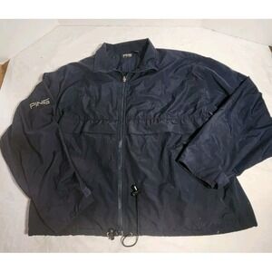 Ping Golf Mens Jacket Navy Blue Zip Up Pockets‎ Size M Juniper Network